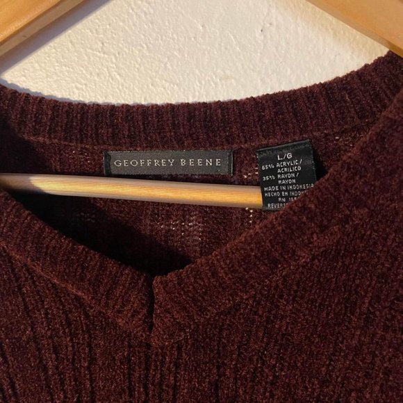 Wine Red Sweater For Men Size Large By Geoffrey Beene - Picture 2 of 3